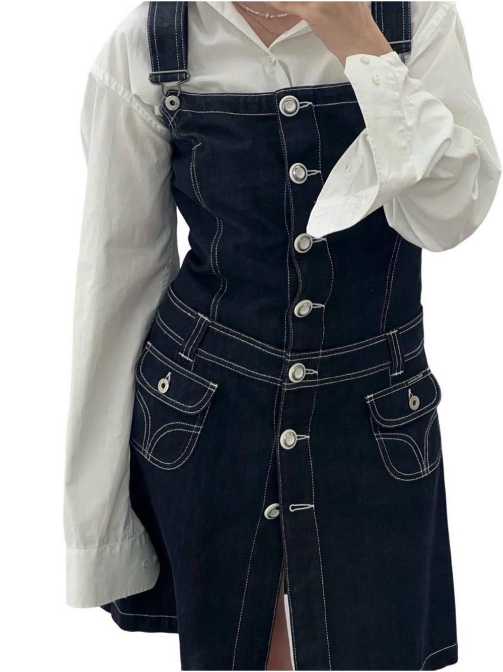 Dolce & Gabbana Denim Jumpsuit with White Buttons